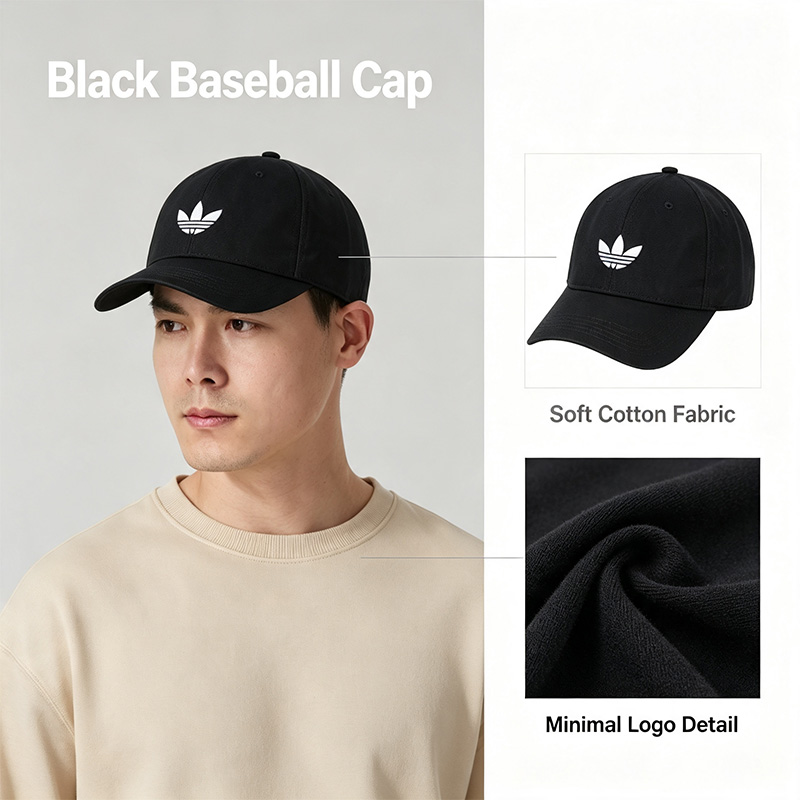 Outdoor Sport Logo - Черная бейсбольная кепка Adidas из мягкого